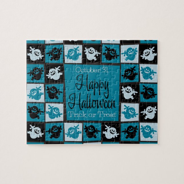 Halloween ghost mosaic jigsaw puzzle (Horizontal)