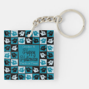 Halloween ghost mosaic key ring
