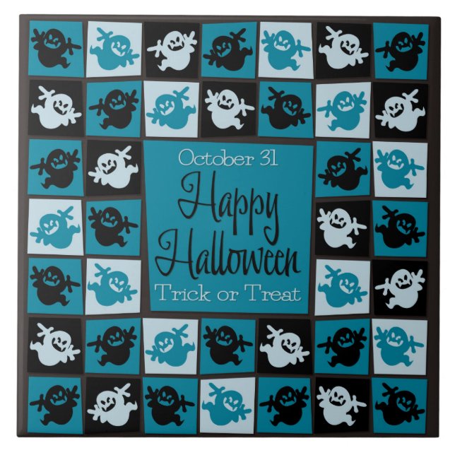 Halloween ghost mosaic tile (Front)