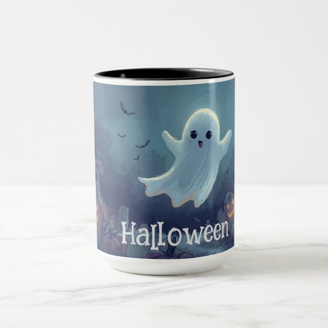 Halloween Ghost Mug | Spooky Coffee Cup | (Center)