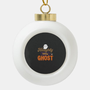 Halloween Ghost Naughty Little Ghost Design Ceramic Ball Christmas Ornament