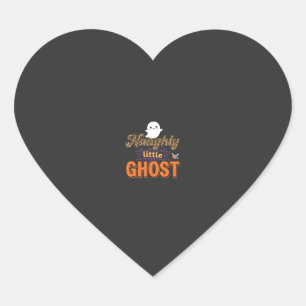 Halloween Ghost Naughty Little Ghost Design Heart Sticker