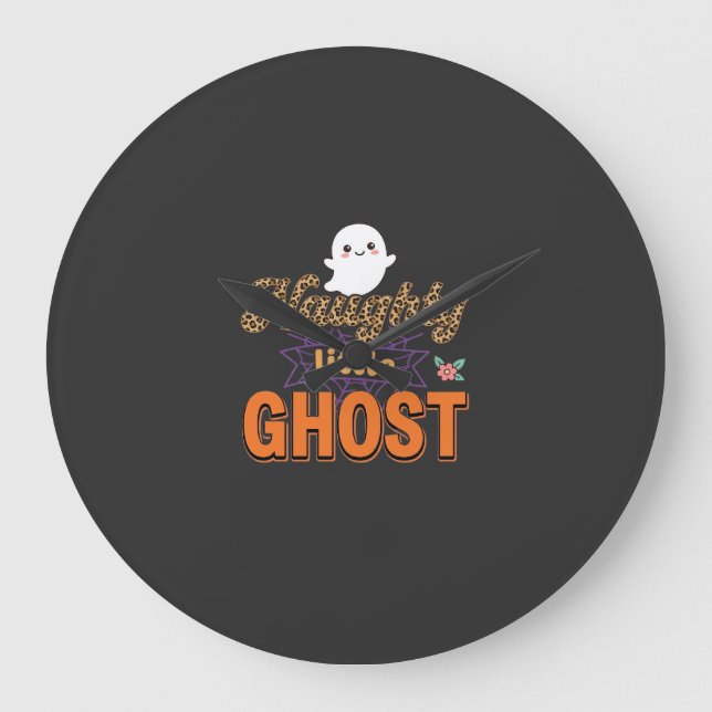 Halloween Ghost Naughty Little Ghost Design Large Clock (Front)