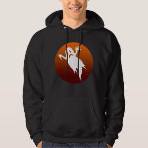 Halloween ghost orange moon hoodie