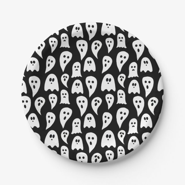 Halloween Ghost Paper Plate (Front)