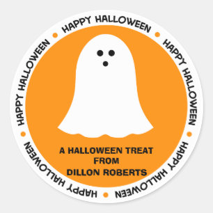 Halloween Ghost Party Favour Classic Round Sticker