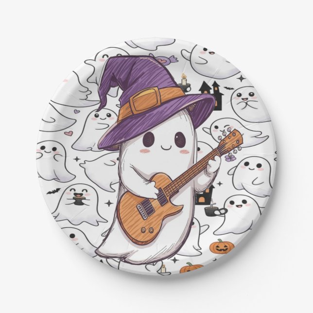 Halloween Ghost Party Fun Spooky Paper Plate (Front)
