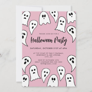 Halloween Ghost Party pink Invitation
