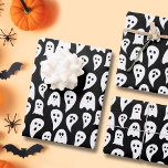 Halloween Ghost pattern Wrapping Paper Sheet<br><div class="desc">Spooky Halloween ghost pattern black and white wrapping paper sheets.  Matching items available.  Original art from artists own illustrations. Please use the message me button below for help with further customisation and special requests.  © Zoe Chapman Design</div>