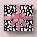 Halloween Ghost pattern Wrapping Paper Sheet<br><div class="desc">Spooky Halloween ghost pattern black and white wrapping paper sheets.  Matching items available.  Original art from artists own illustrations. Please use the message me button below for help with further customisation and special requests.  © Zoe Chapman Design</div>