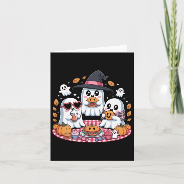 Halloween Ghost Picnic Party  Card (Front)