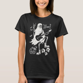Halloween Ghost Playing Guitar  T-Shirt