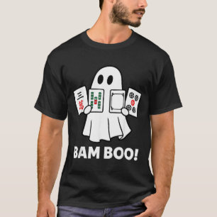 Halloween Ghost Playing Mahjong Spooky Bam Boo T-Shirt