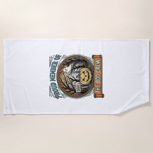 Halloween Ghost Proud Member Boo Crew Vintage Funn Beach Towel