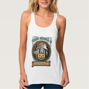 Halloween Ghost Proud Member Boo Crew Vintage Funn Singlet