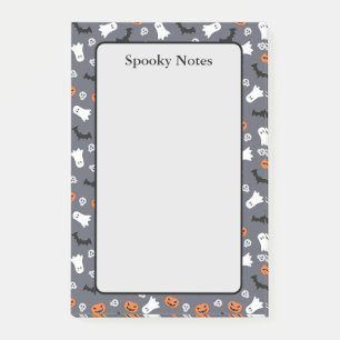 Halloween Ghost Pumpkin Bat Grey Sticky  Post-it Notes