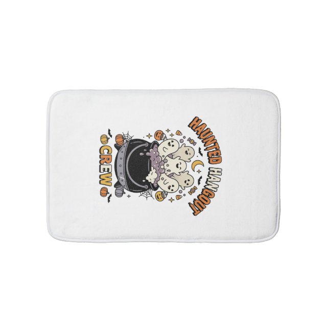 Halloween Ghost Pumpkin Crew Bath Mat (Front)