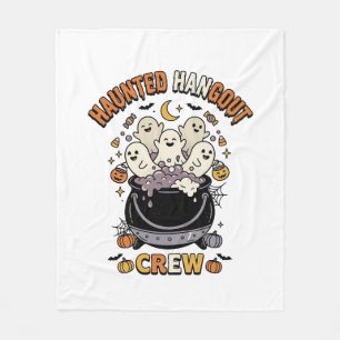 Halloween Ghost Pumpkin Crew Fleece Blanket