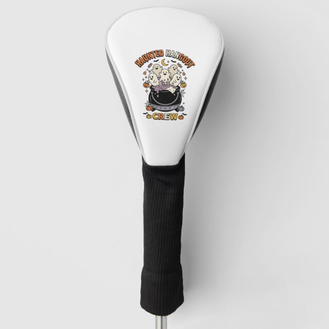 Halloween Ghost Pumpkin Crew Golf Head Cover (Front)