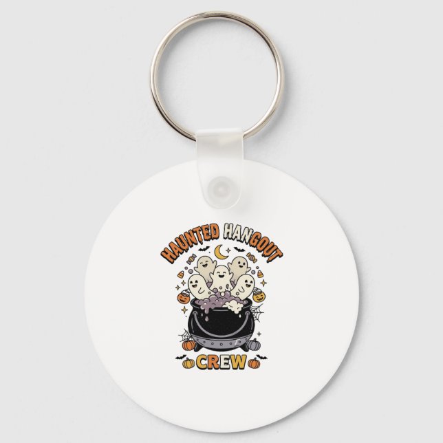 Halloween Ghost Pumpkin Crew Key Ring (Front)