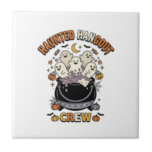 Halloween Ghost Pumpkin Crew Tile
