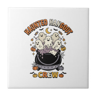 Halloween Ghost Pumpkin Crew Tile