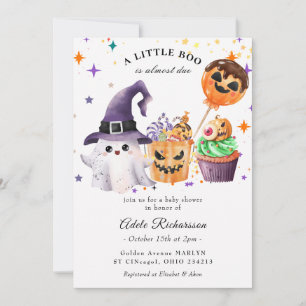 Halloween Ghost Pumpkin Cupcake Invitation