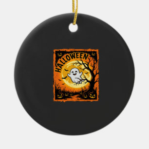 Halloween Ghost Pumpkin Haunted Tree Ceramic Tree Decoration