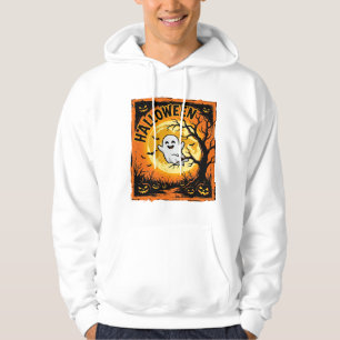 Halloween Ghost Pumpkin Haunted Tree Hoodie