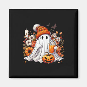 Halloween Ghost Pumpkin Spice Latte Flower Fall Co Magnet
