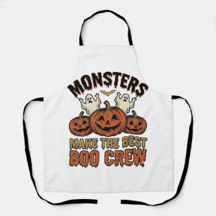 Halloween Ghost Pumpkin Vintage Engraving Funny Te Apron