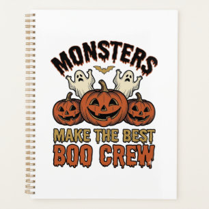 Halloween Ghost Pumpkin Vintage Engraving Funny Te Planner