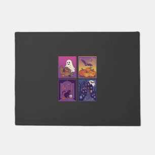 Halloween Ghost Pumpkins Black Cat Haunted House B Doormat