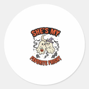 Halloween Ghost Romance Humour Classic Round Sticker