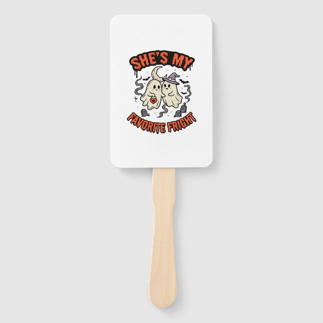 Halloween Ghost Romance Humour Hand Fan (Front)