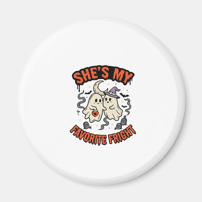 Halloween Ghost Romance Humour Magnet (Front)