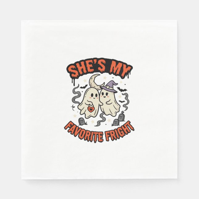 Halloween Ghost Romance Humour Napkin (Front)