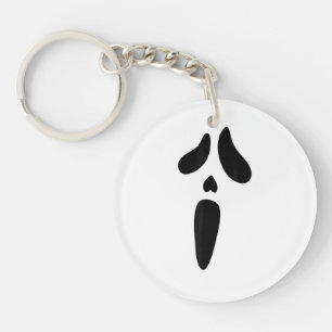 Halloween Ghost Scary Face Holiday Key Ring