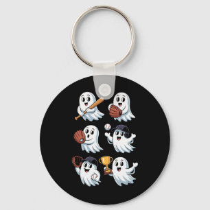 Halloween Ghost Sell Softll Pitcher Catcher  Key Ring