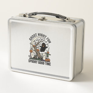 Halloween Ghost Shirt Vintage Graveyard Fun Design Metal Lunch Box