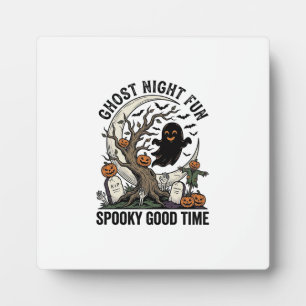 Halloween Ghost Shirt Vintage Graveyard Fun Design Plaque