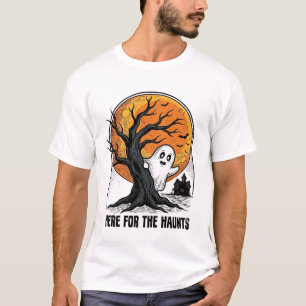 Halloween Ghost Shirt Vintage Haunted Moon Design_