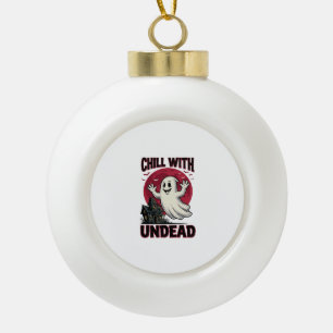 Halloween Ghost Shirt Vintage Haunted Zombie Desig Ceramic Ball Christmas Ornament