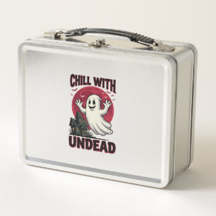 Halloween Ghost Shirt Vintage Haunted Zombie Desig Metal Lunch Box