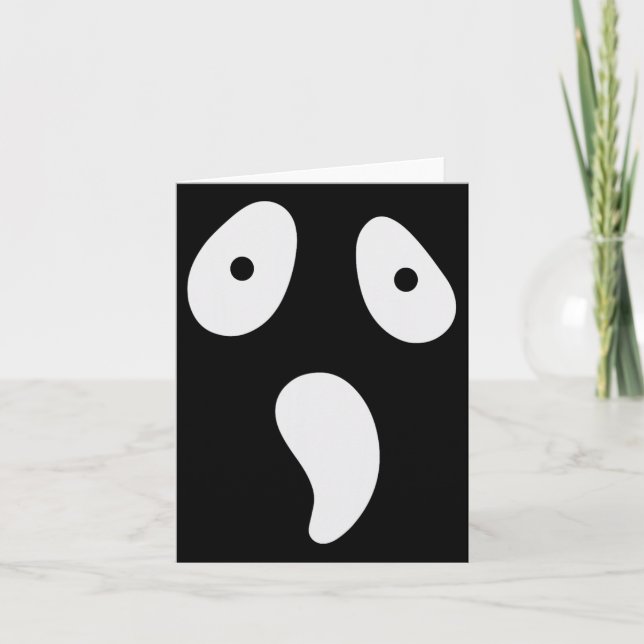 Halloween Ghost Silly Face Costume Funny Scary Fac Card (Front)