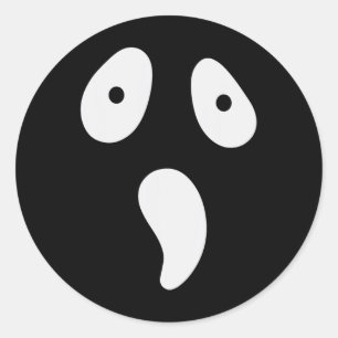 Halloween Ghost Silly Face Costume Funny Scary Fac Classic Round Sticker