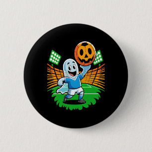 Halloween Ghost Soccer Player  6 Cm Round Badge