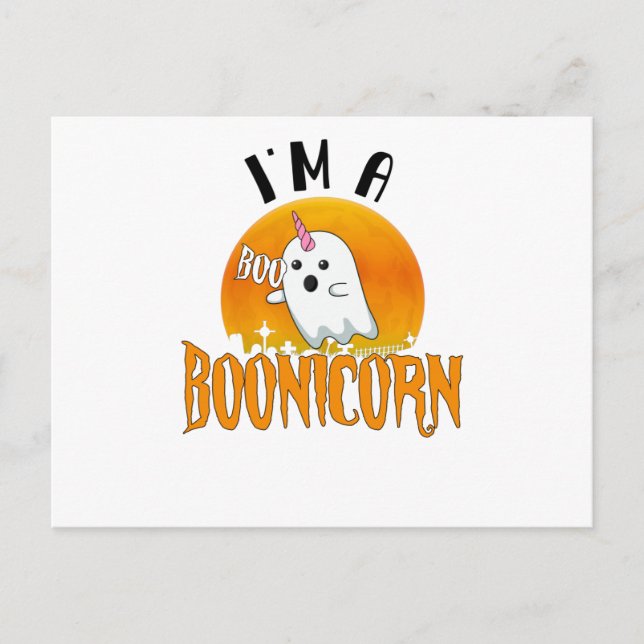 Halloween Ghost Spirit Boonicorn Unicorn Postcard (Front)