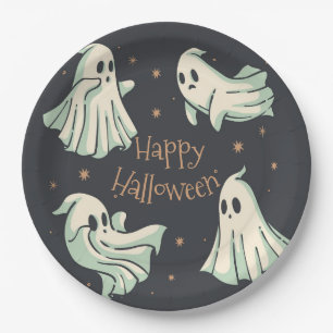 Halloween Ghost Spooktacular Happy Halloween Paper Plate