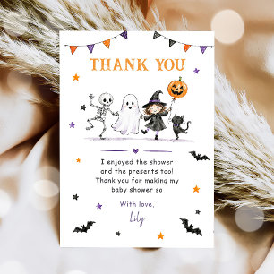 Halloween Ghost Spooky Birthday Party Thank You Card
